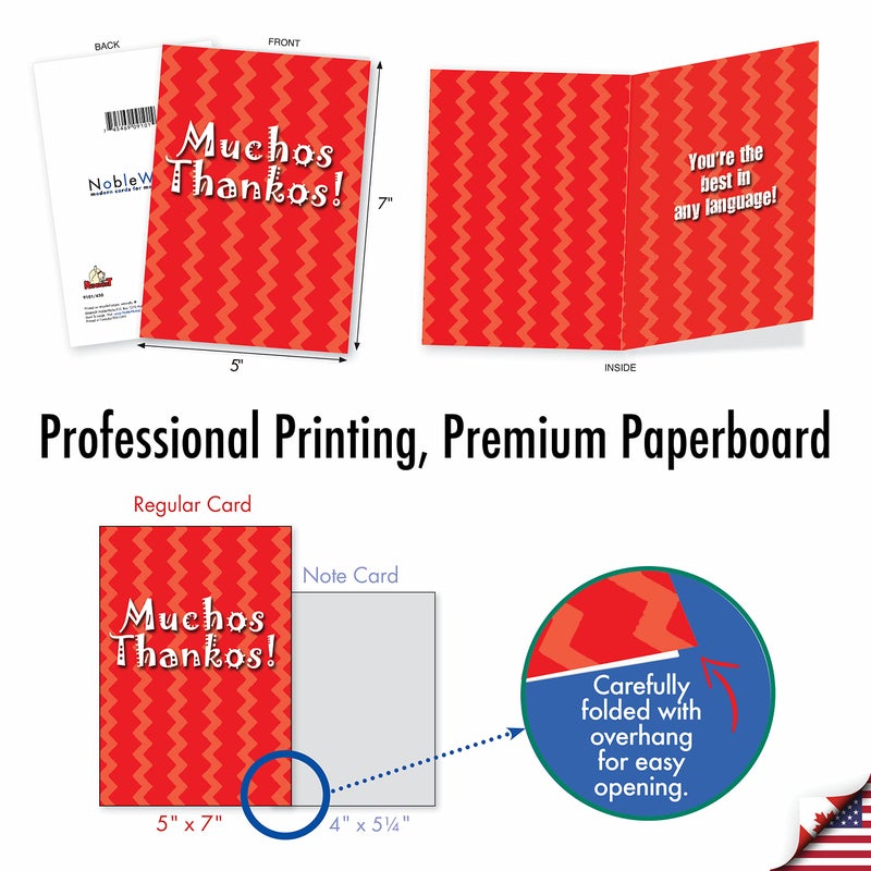 NobleWorks, Many Thanks - 10 Assorted Thank You Cards with Envelopes - Bulk Gratitude Card Bundle, Boxed Set AC3250TYG-B1x10 - Image 2